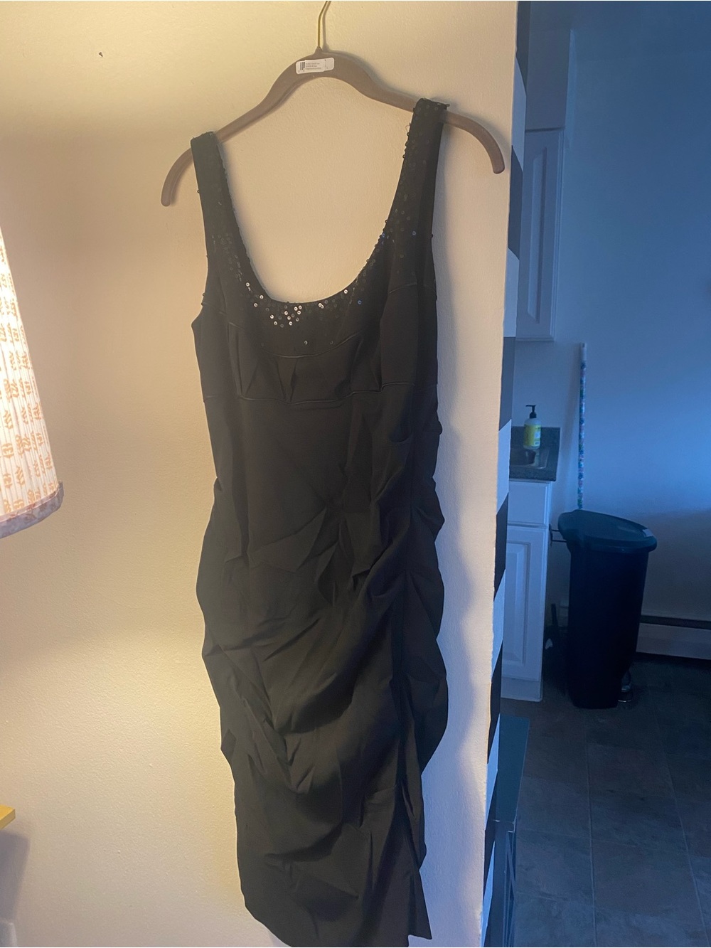 Nicole miller Black Sleeveless Scoop Neck Evening Dress